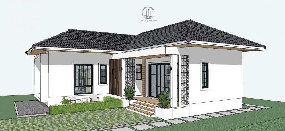 แบบบ้านสไตล์คอนเทมโพรารี่ ขนาด 2 ห้องนอน 2 ห้องน้ำ ห้องแต่งตัว รูปที่ 4