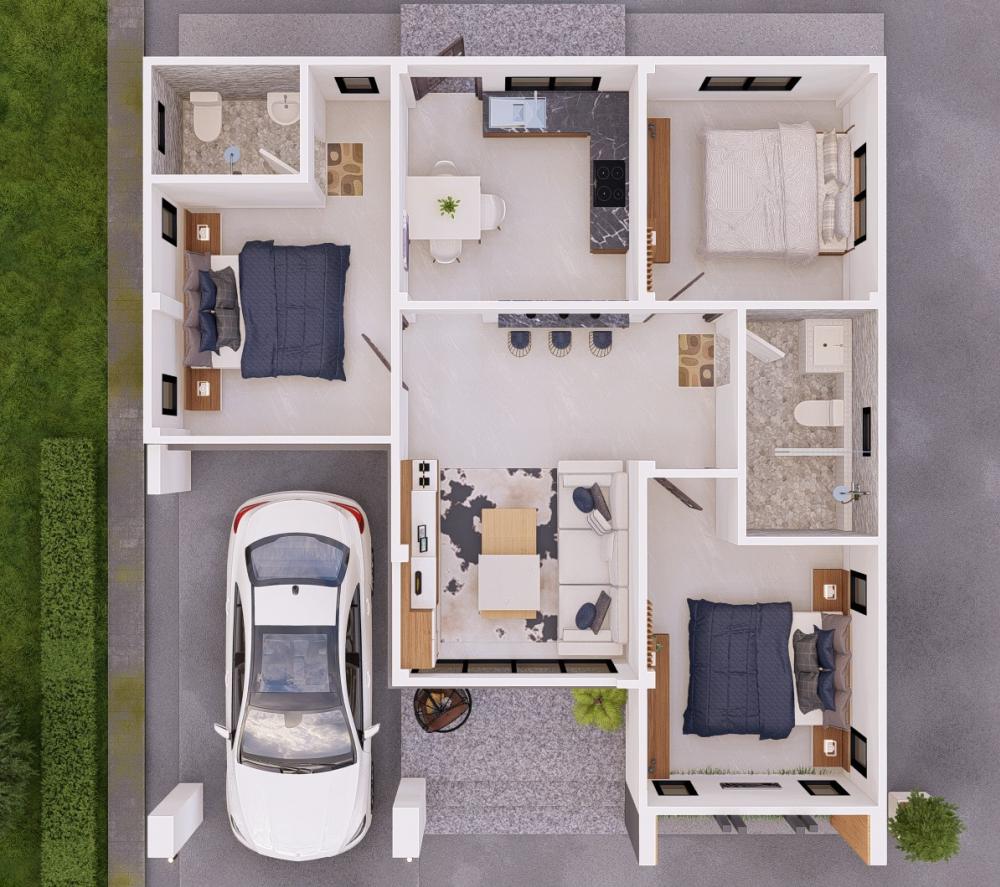 แบบบ้านไสตล์นอร์ดิก 3 ห้องนอน 2 ห้องน้ำ 1 ที่จอดรถ งบ 1.2 ลบ. รูปที่ 17