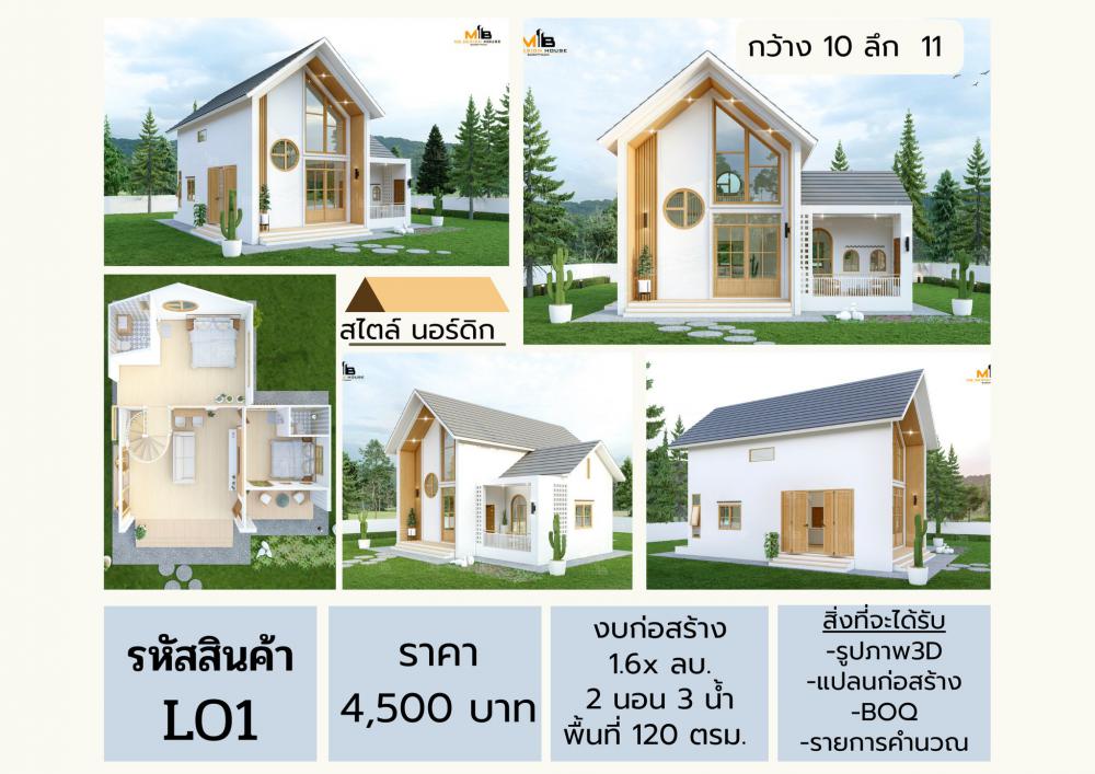 แบบบ้านสไตล์นอร์ดิกส์ ชั้นครึ่ง ขนาด 2 ห้องนอน 3 ห้องน้ำ รูปที่ 25