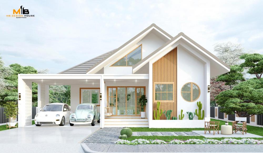 แบบบ้านทรงจั่วผสมมินิมอล ดูอบอุ่นน่ารักที่สุด รูปที่ 5