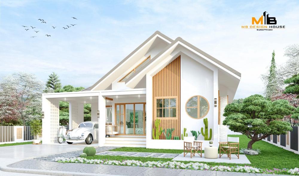 แบบบ้านทรงจั่วผสมมินิมอล ดูอบอุ่นน่ารักที่สุด รูปที่ 6