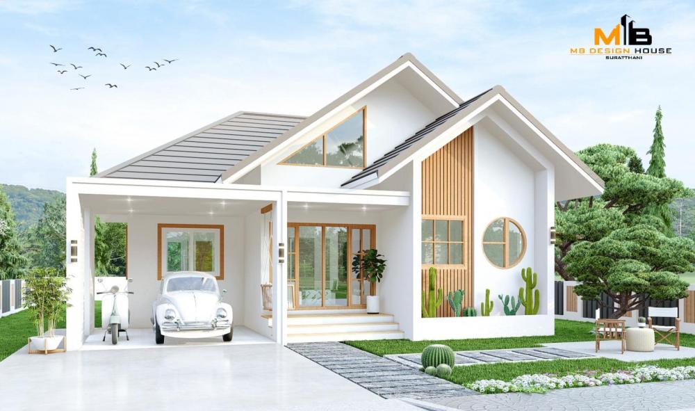 แบบบ้านทรงจั่วผสมมินิมอล ดูอบอุ่นน่ารักที่สุด รูปที่ 8