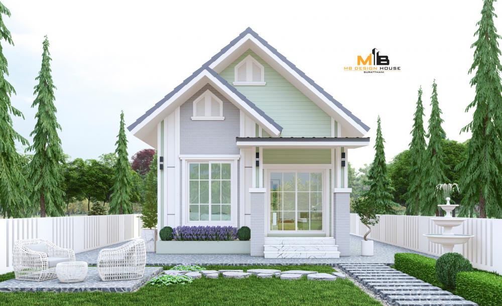 บ้านไสตล์คอสเทจหลังน้อยๆ  ขนาด 2 ห้องนอน 1 ห้องน้ำ งบ 6.5 แสน  ตกแต่งด้วย สีพาสเทล หวานแหวว น่ารัก รูปที่ 13