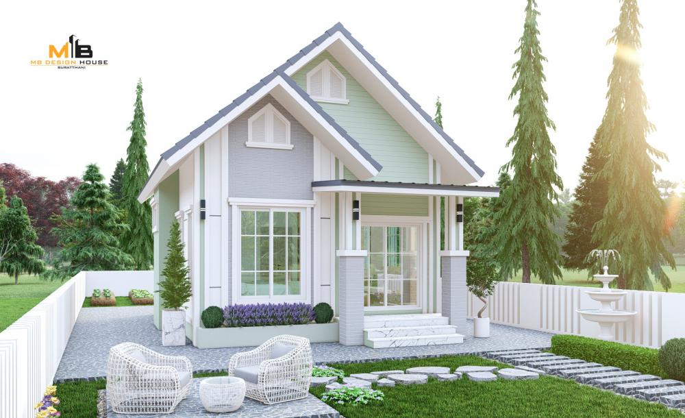 บ้านไสตล์คอสเทจหลังน้อยๆ  ขนาด 2 ห้องนอน 1 ห้องน้ำ งบ 6.5 แสน  ตกแต่งด้วย สีพาสเทล หวานแหวว น่ารัก รูปที่ 15