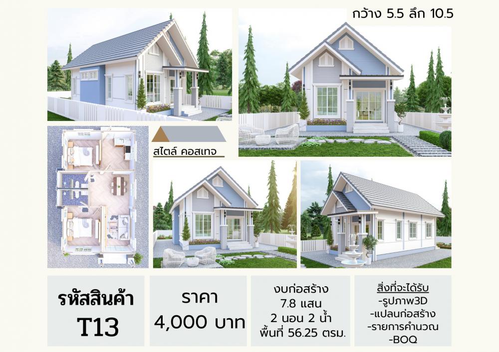 บ้านไสตล์คอสเทจหลังน้อยๆ  ขนาด 2 ห้องนอน 1 ห้องน้ำ งบ 6.5 แสน  ตกแต่งด้วย สีพาสเทล หวานแหวว น่ารัก รูปที่ 23