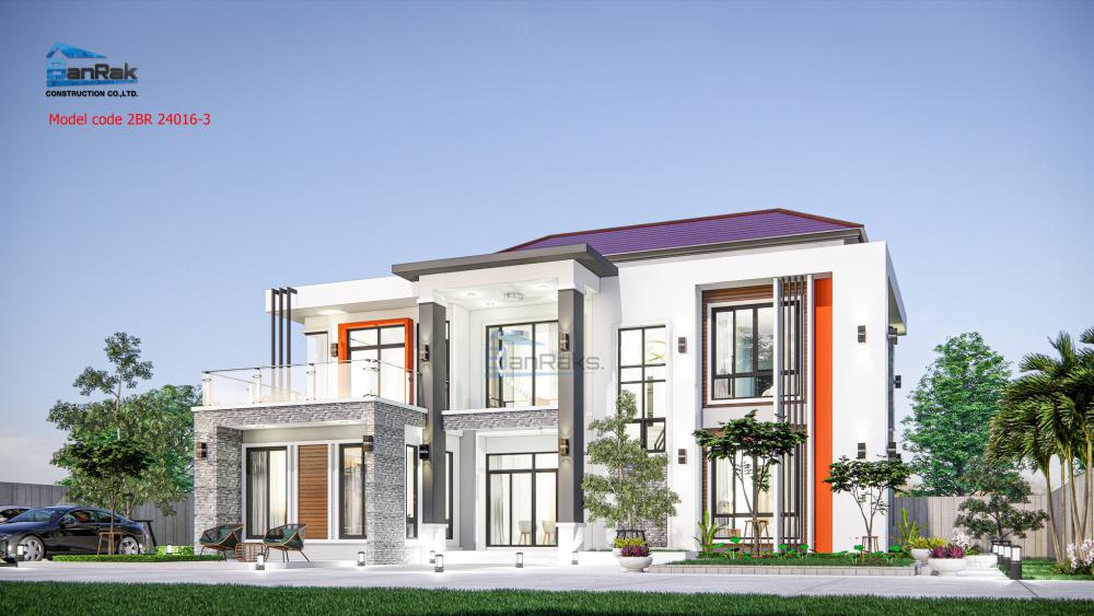 บ้านพักอาศัยสองชั้น 3 ห้องนอน 4 ห้องน้ำ งบ 4.53 ลบ. รูปที่ 2