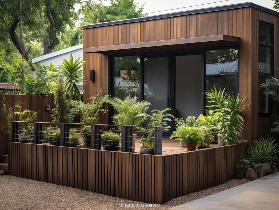 ไอเดียตกแต่งรอบรั้วบ้านด้วยดอกไม้และกระถางต้นไม้ รูปที่ 11