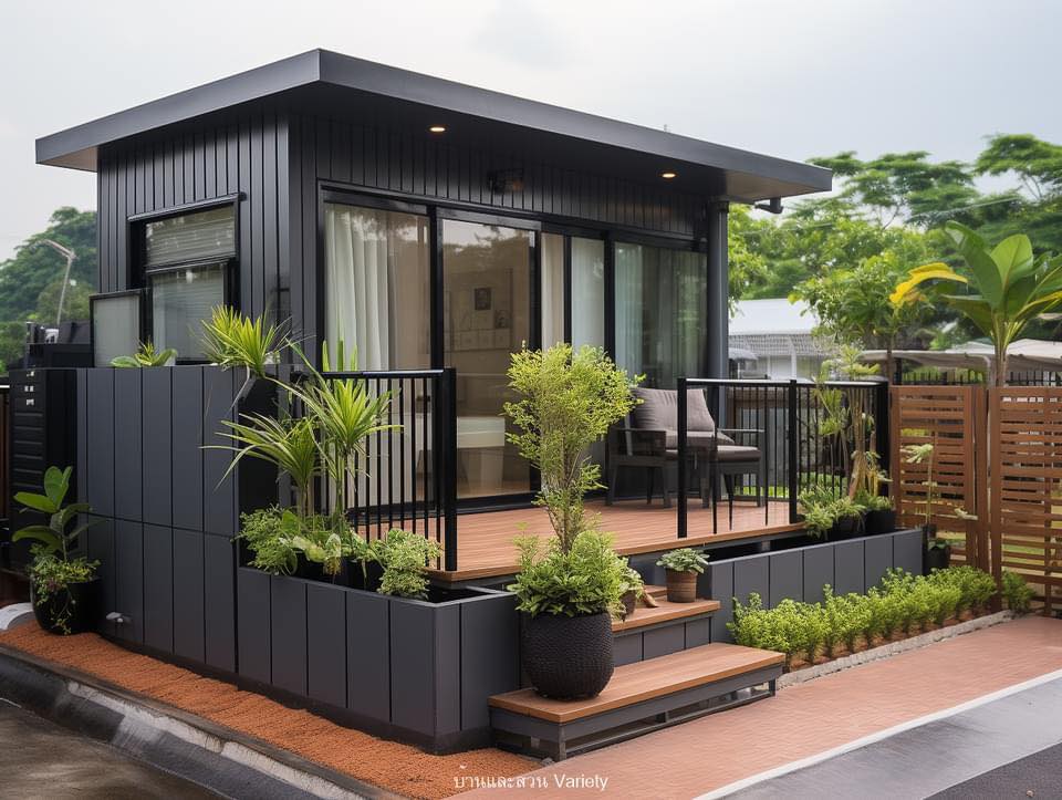 ไอเดียตกแต่งรอบรั้วบ้านด้วยดอกไม้และกระถางต้นไม้ รูปที่ 13