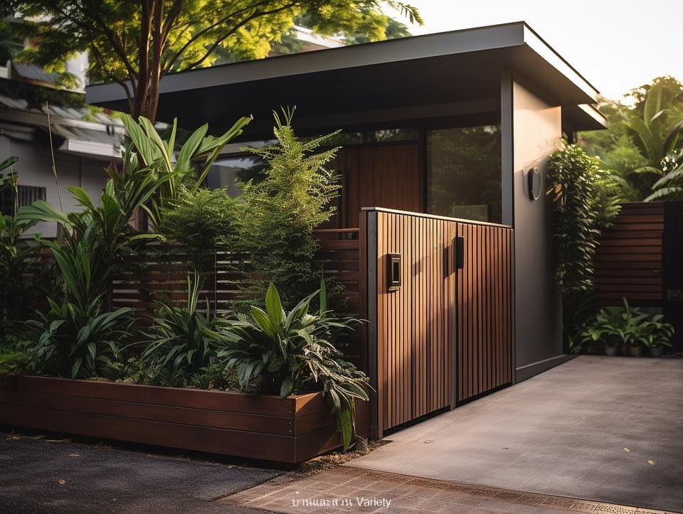 ไอเดียตกแต่งรอบรั้วบ้านด้วยดอกไม้และกระถางต้นไม้ รูปที่ 19