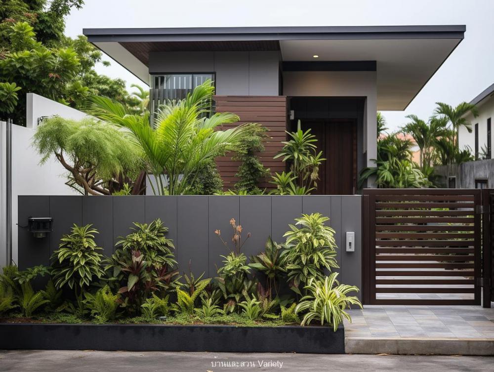 ไอเดียตกแต่งรอบรั้วบ้านด้วยดอกไม้และกระถางต้นไม้ รูปที่ 20