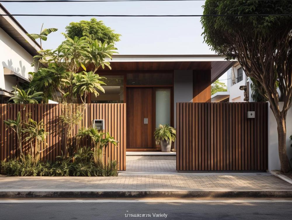 ไอเดียตกแต่งรอบรั้วบ้านด้วยดอกไม้และกระถางต้นไม้ รูปที่ 21