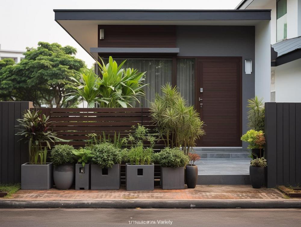 ไอเดียตกแต่งรอบรั้วบ้านด้วยดอกไม้และกระถางต้นไม้ รูปที่ 5