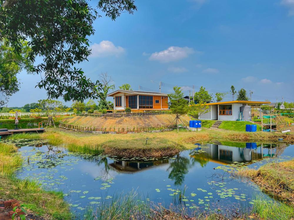 ไอเดียบ้านสวยในสวนพื้นที่กว้าง จัดสวนให้น่าอยู่ท่าน้ำ สำหรับนั่งพักผ่อน จิบกาแฟ อ่านหนังสือมองธรรมชาติ รูปที่ 3