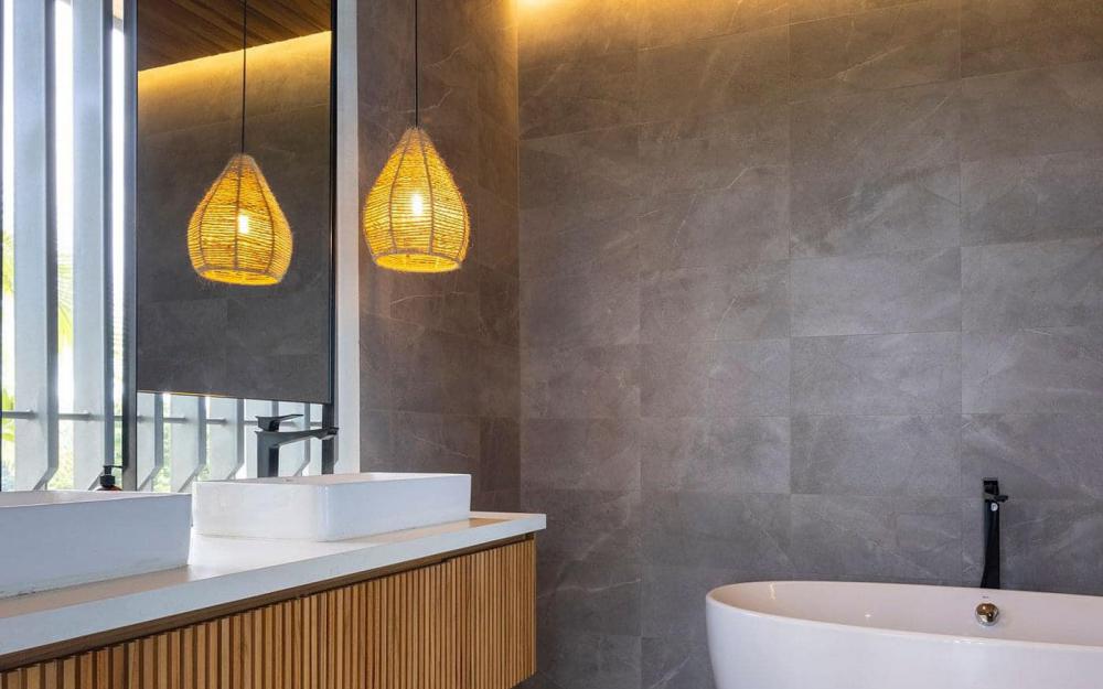 แบบบ้านทรงกล่องริมทะเลภูเขา ด้านล่างโปร่งลมผ่าน รูปที่ 14