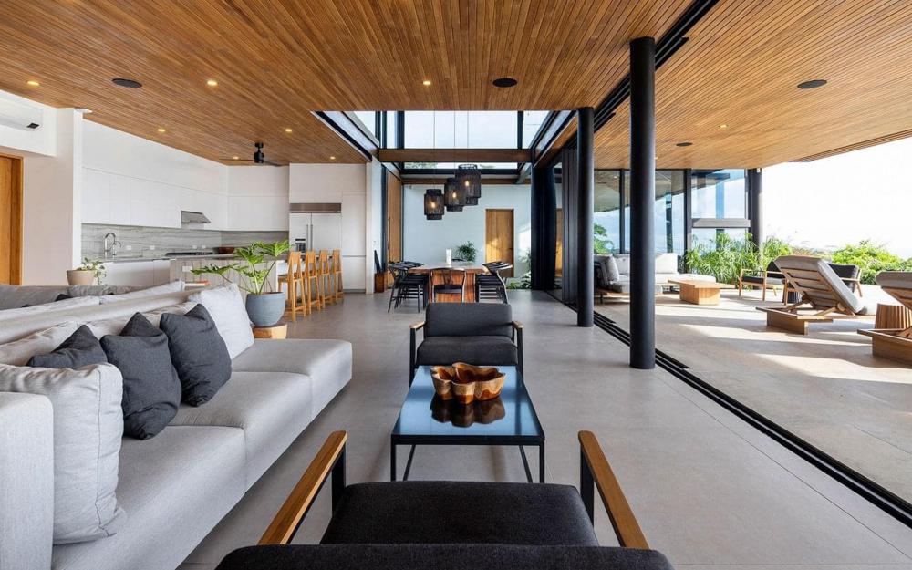 แบบบ้านทรงกล่องริมทะเลภูเขา ด้านล่างโปร่งลมผ่าน รูปที่ 4