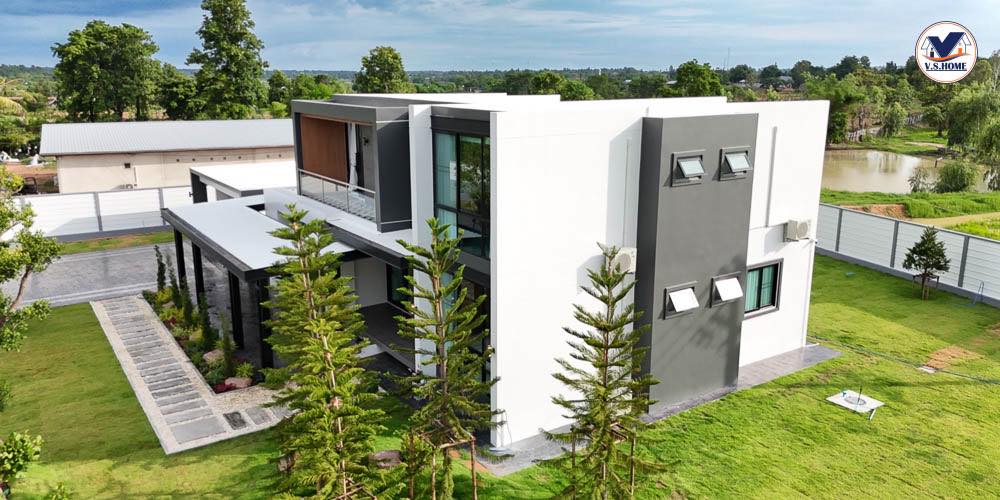 บ้านสไตล์โมเดิร์น 2 ชั้น บริเวณกว้าง แต่งบ้านแต่งสวนน่าอยู่มาก รูปที่ 13