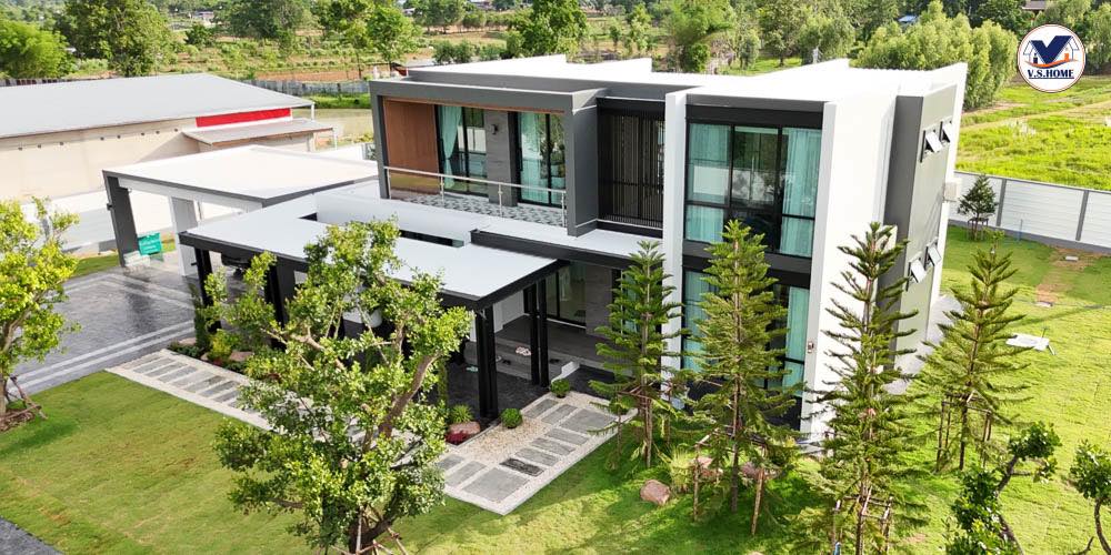 บ้านสไตล์โมเดิร์น 2 ชั้น บริเวณกว้าง แต่งบ้านแต่งสวนน่าอยู่มาก รูปที่ 6