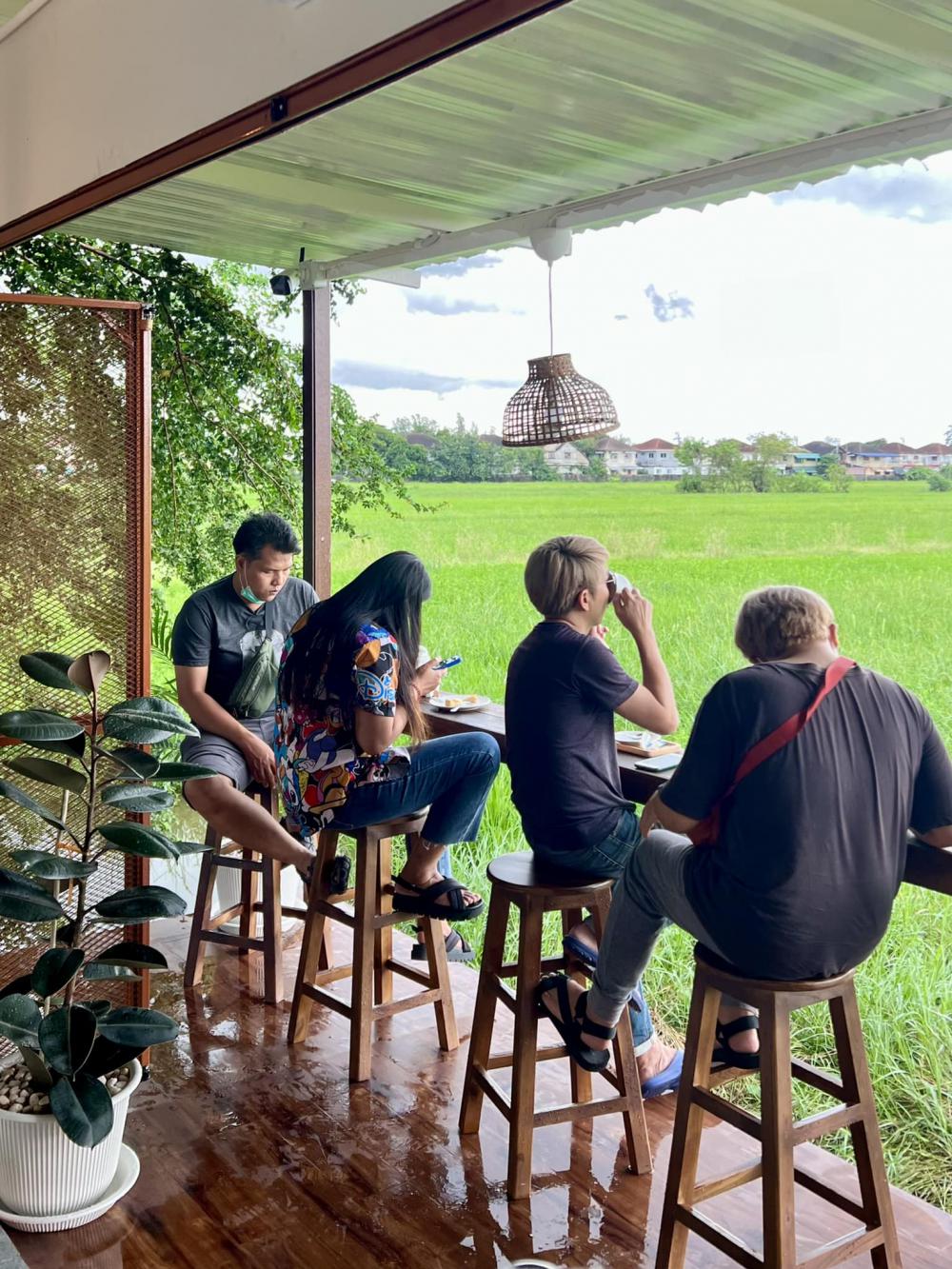 ไอเดียร้านกาแฟด้านหลังเป็นนาข้าว อากาศดีน่านั่งท่ามกลางธรรมชาติ รูปที่ 13