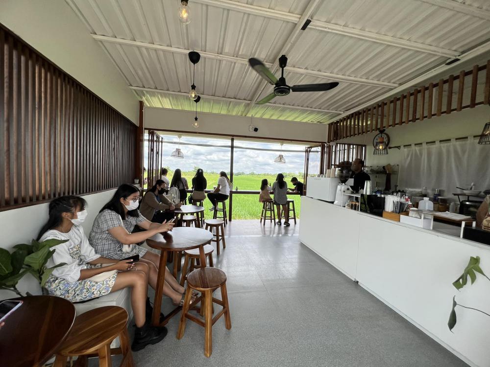 ไอเดียร้านกาแฟด้านหลังเป็นนาข้าว อากาศดีน่านั่งท่ามกลางธรรมชาติ รูปที่ 15