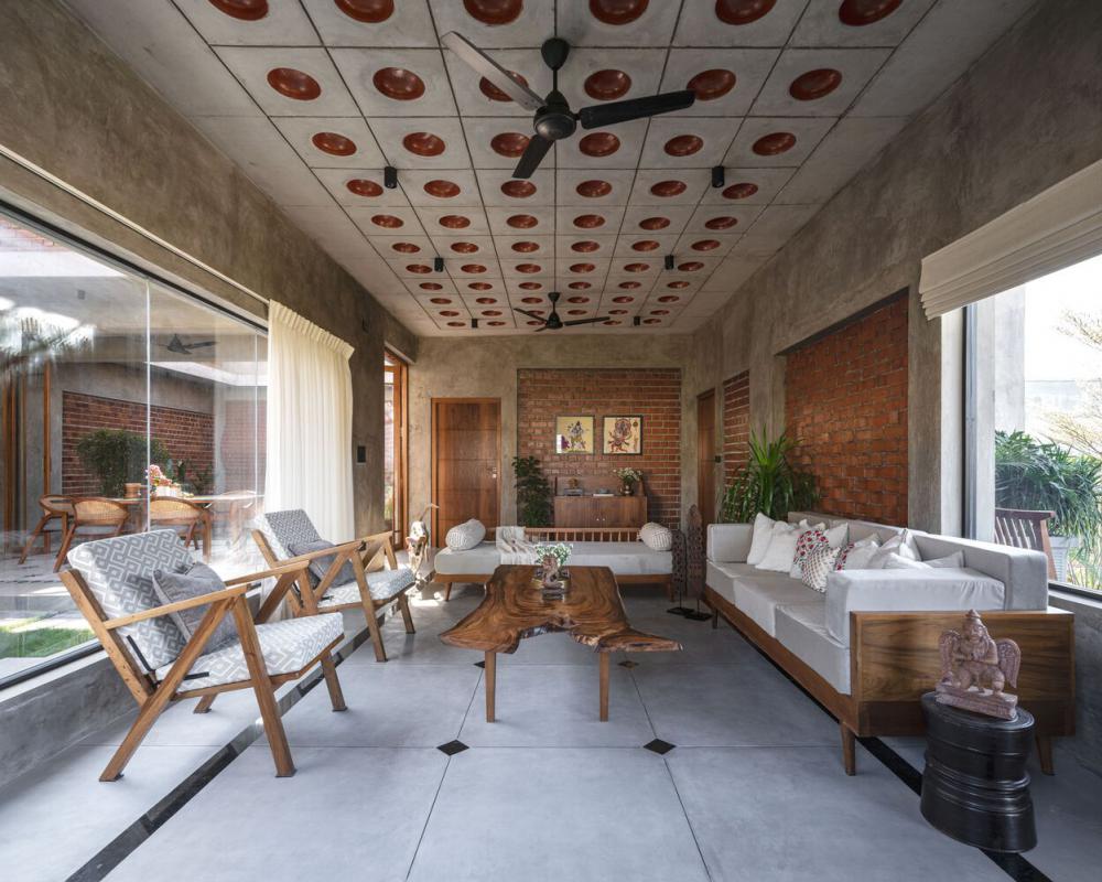 บ้านสไตล์โมเดิร์นลอฟปูนเปลือยโชว์อิฐบล็อก รูปที่ 10