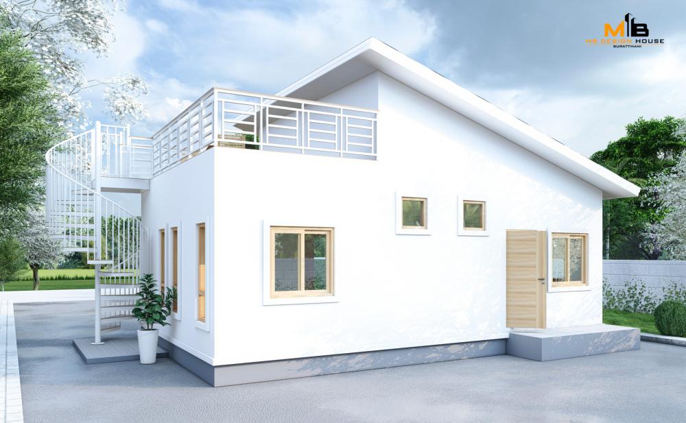 ไอเดียบ้านมินิมอลมูจิ 3 ห้องนอน 2 ห้องน้ำ 1 ห้องโถง มีดาดฟ้า รูปที่ 10