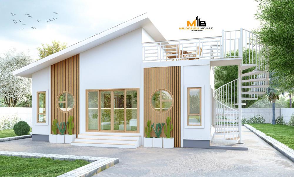 ไอเดียบ้านมินิมอลมูจิ 3 ห้องนอน 2 ห้องน้ำ 1 ห้องโถง มีดาดฟ้า รูปที่ 4