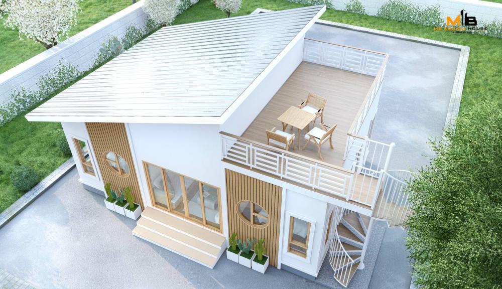 ไอเดียบ้านมินิมอลมูจิ 3 ห้องนอน 2 ห้องน้ำ 1 ห้องโถง มีดาดฟ้า รูปที่ 8