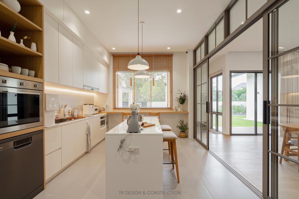 BAAN NABI 3 ห้องนอน 3 ห้องน้ำ บ้านชั้นเดียวดีไซน์เรียบง่ายพร้อมสเปซการจัดสรรพื้นที่ที่เอื้อให้คุณภาพชีวิตของเจ้าของบ้านสะดวกสบายขึ้น รูปที่ 35