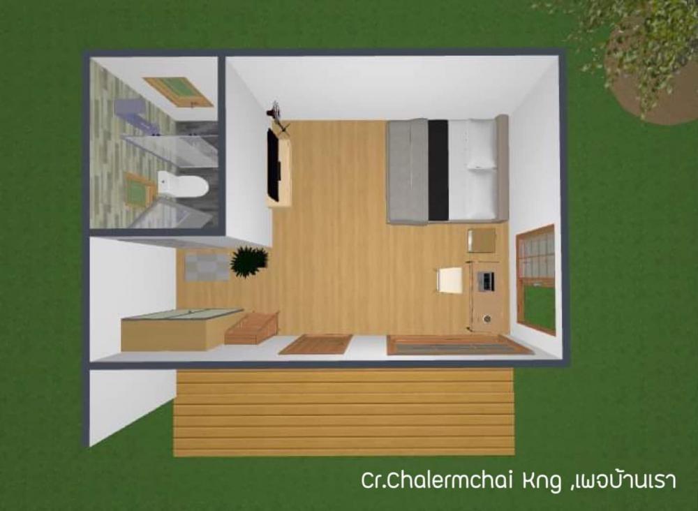 บ้านมินิมอล 1 ห้องนอน 1 ห้องน้ำ พื้นที่ใช้สอย 24 ตร.ม งบ 2 แสน รูปที่ 18