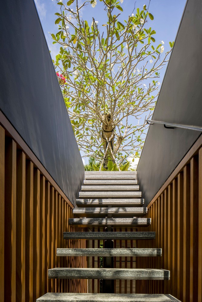 บ้านโมเดิร์นทรงกล่องผสานไม้และลายไม้ โดยสถาปนิกต่างชาติ รูปที่ 11