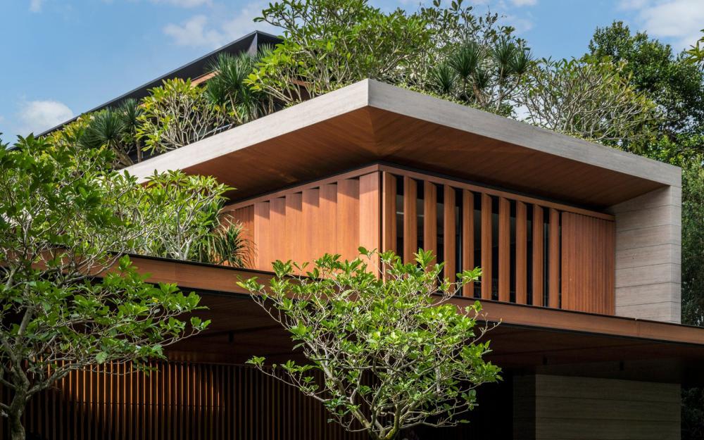 บ้านโมเดิร์นทรงกล่องผสานไม้และลายไม้ โดยสถาปนิกต่างชาติ รูปที่ 3