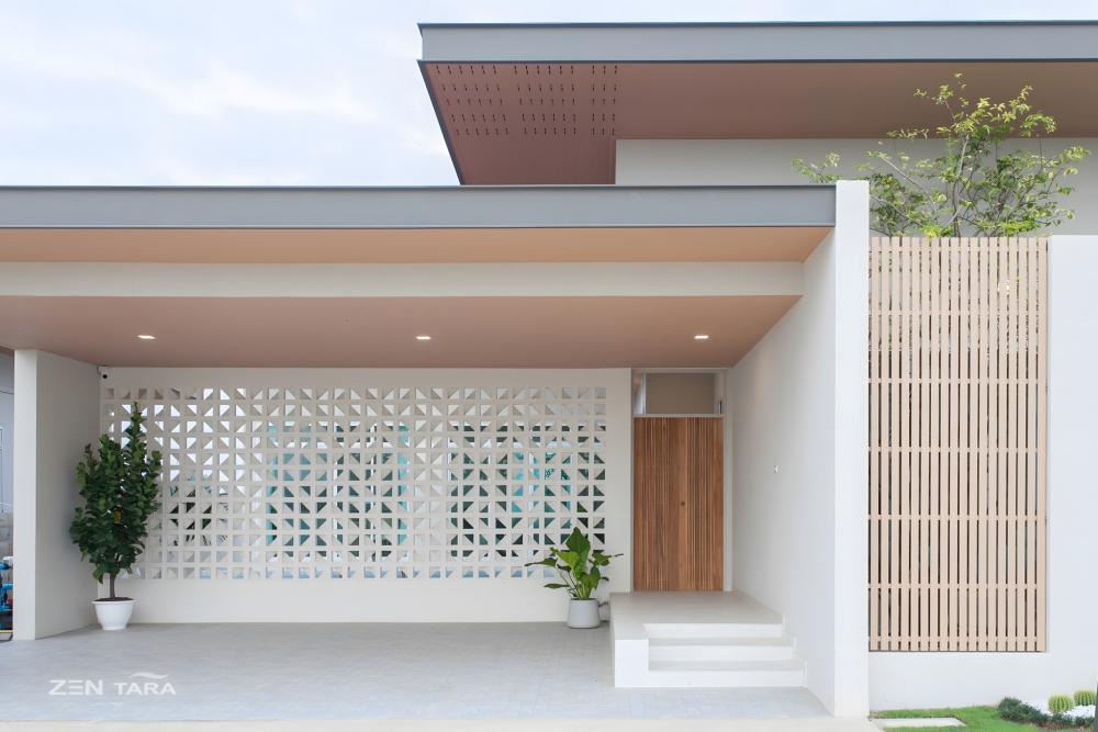 ไอเดียสร้างบ้านสไตล์โมเดิร์นโทนสีขาว ดูสะอาดตา ตกแต่งได้น่าอยู่ รูปที่ 9