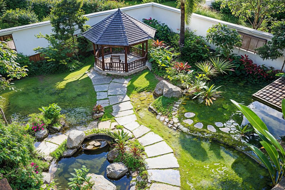 ไอเดียสวนสวย ศาลาพักผ่อนท่ามกลางการจัดสวนที่ลงตัว รูปที่ 7