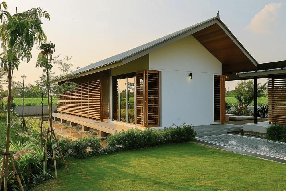 ไอเดีนบ้านกลางนา ชั้นเดียว รูปทรงตัว L รูปที่ 3