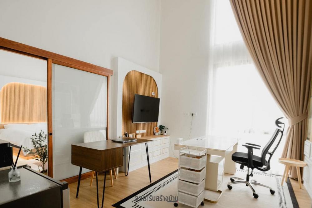 บ้านนอร์ดิกมินิมอล ขนาด 3 ห้องนอน 3 ห้องน้ำ 2 ที่จอดรถยต์ จัดสวนและทางเดือนเข้าบ้านได้สวยน่ารัก รูปที่ 10