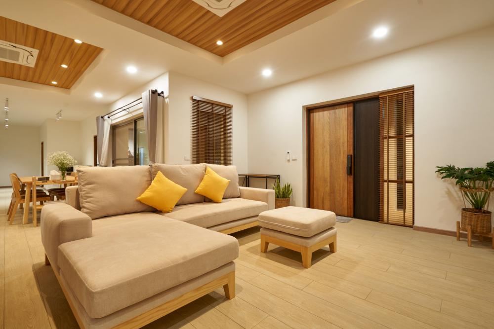 บ้านพักอาศัยชั้นเดียว TW  Home พื้นที่ใช้สอย 384  ตร.ม. ดีไซน์ใช้การผสมผสานระหว่างแนวทางสถาปัตยกรรมแบบ Modern และ Muji-Minimal รูปที่ 9