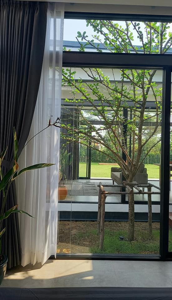 ไอเดียบ้านทรงกล่องสไตล์โมเดิร์นพร้อมจัดสวนปลูกต้นไม้ รูปที่ 1