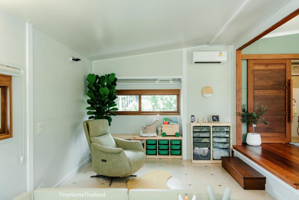 บ้านน็อคดาวน์ แนว modern japanese เน้นการตกแต่งให้ดูโปร่ง สบาย เน้นพื้นที่ใช้สอย รูปที่ 7