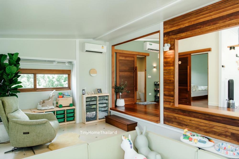 บ้านน็อคดาวน์ แนว modern japanese เน้นการตกแต่งให้ดูโปร่ง สบาย เน้นพื้นที่ใช้สอย รูปที่ 8