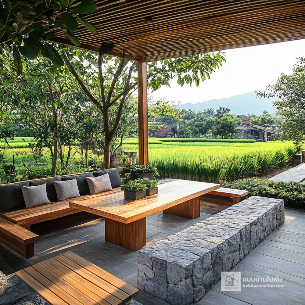 ไอเดียพื้นที่นั่งเล่นกลางแจ้งที่สวยงาม รูปที่ 4