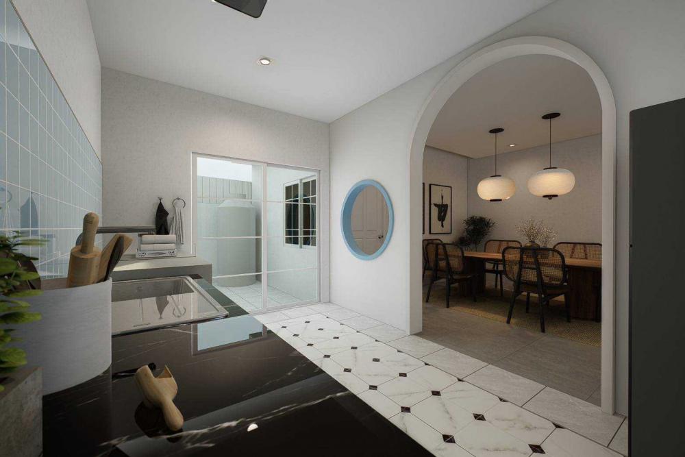 ไอเดียบ้านแฝดชั้นเดียวมินิมอล ขนาด 3 ห้องนอน 2 ห้องน้ำ รูปที่ 8