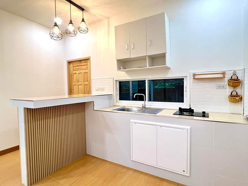 บ้านสไตล์โมเดิร์นมินิมอล 3 ห้องนอน 1 ห้องน้ำ 1 ห้องโถง 1 ห้องครัว พร้อมมินิบาร์สำหรับครอบครัวเล็กๆ รูปที่ 15