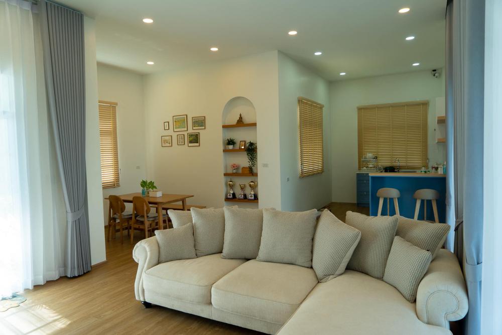 แบบบ้าน Modern Tropical สีละมุนมาก สวยแบบวินเทจ ขนาด 3 ห้องนอน 2 ห้องน้ำ รูปที่ 15