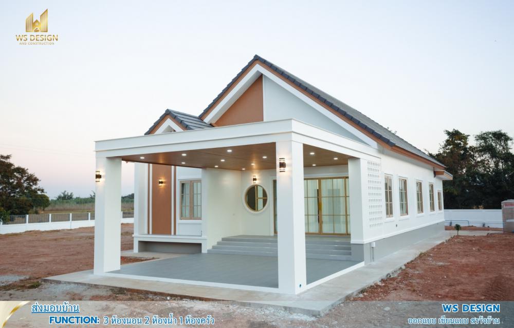 แบบบ้านชั้นเดียวมินิมอล 3 ห้องนอน  2 ห้องน้ำ รูปที่ 3