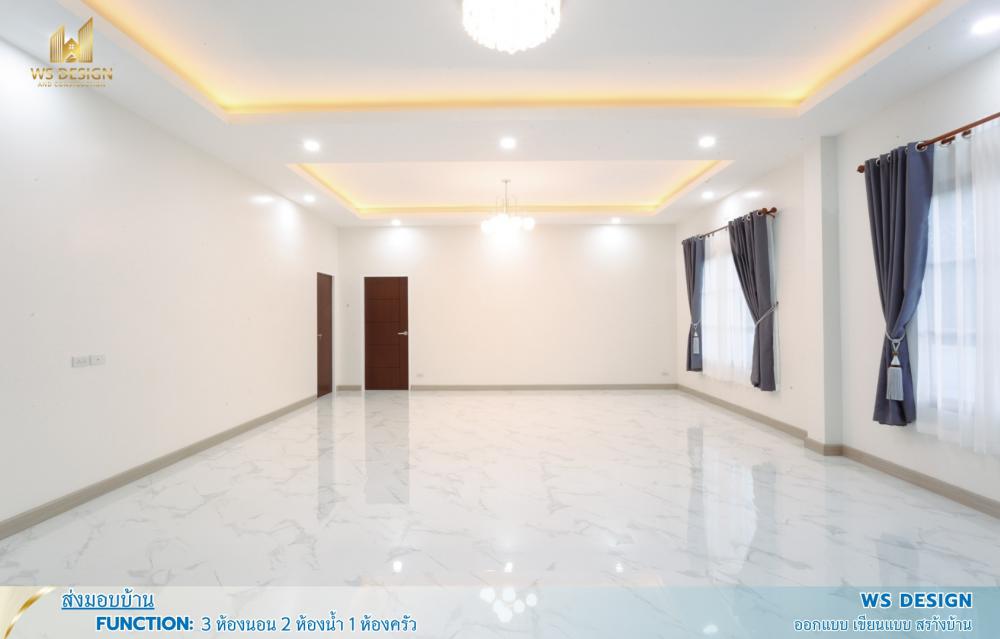 แบบบ้านชั้นเดียวมินิมอล 3 ห้องนอน  2 ห้องน้ำ รูปที่ 4