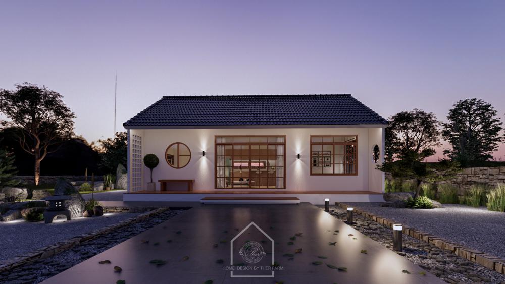 แบบบ้านชั้นเดียวสไตล์ Minimal Muji พื้นที่ใช้สอย 65 ตร.ม. ขนาด 2 ห้องนอน 2 ห้องน้ำ 1 รูปที่ 9