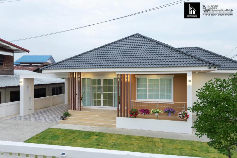 บ้านทรงปั้นหยา ขนาด 3 ห้องนอน 2 ห้องน้ำ 1 ครัว 1 ห้องรับแขก 1โรงจอดรถ 1ระเบียง พื้นที่ใช้สอย 150 ตารางเมตร รูปที่ 4