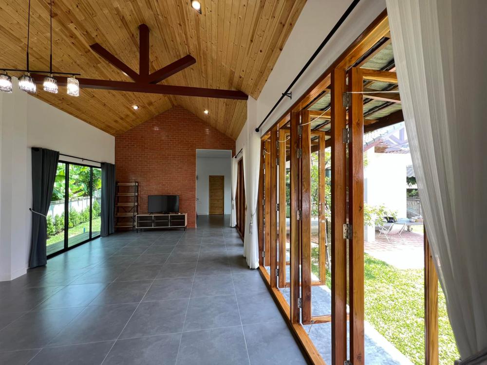 บ้านพักอาศัย หนึ่งชั้นตัวแอลหลังคาจั่วบริบทชุมชน อยู่กับธรรมชาติ 3ห้องนอน 2ห้องน้ำ 1ห้องโถง 1ห้องครัว พื้นที่ 147 ตารางเมตร รูปที่ 9