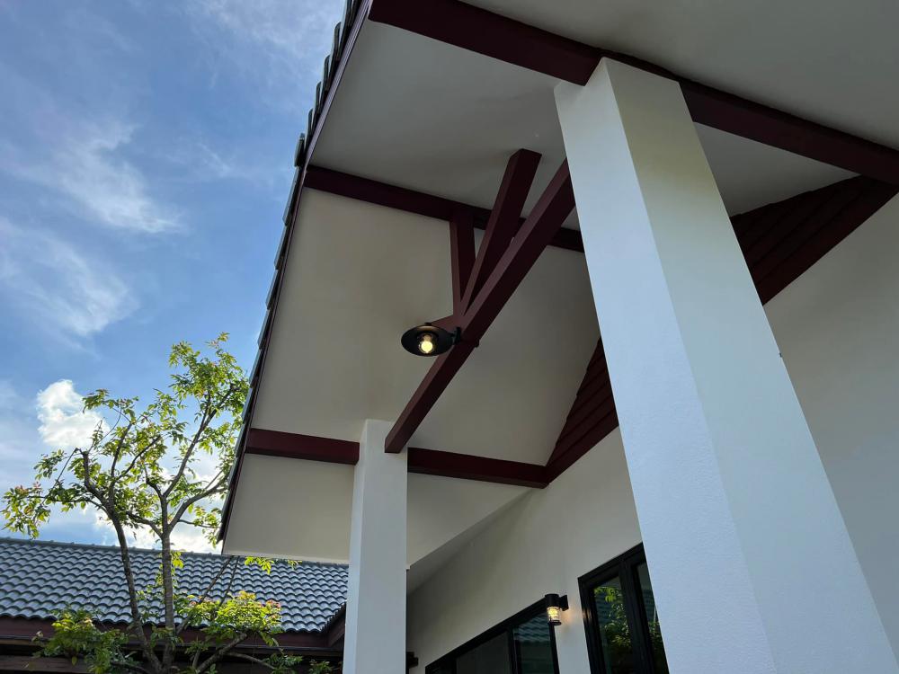 บ้านพักอาศัย หนึ่งชั้นตัวแอลหลังคาจั่วบริบทชุมชน อยู่กับธรรมชาติ 3ห้องนอน 2ห้องน้ำ 1ห้องโถง 1ห้องครัว พื้นที่ 147 ตารางเมตร รูปที่ 43