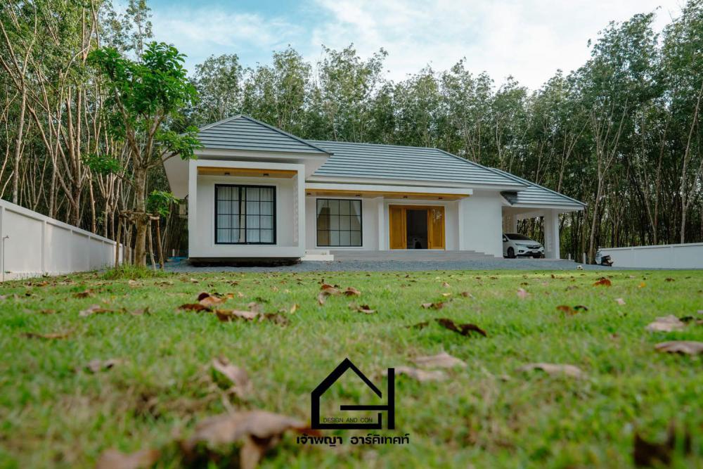 บ้านเดี่ยวชั้นเดียว ทรงปั้นหยา ขนาด 3 ห้องนอน 2 ห้องน้ำ รูปที่ 3